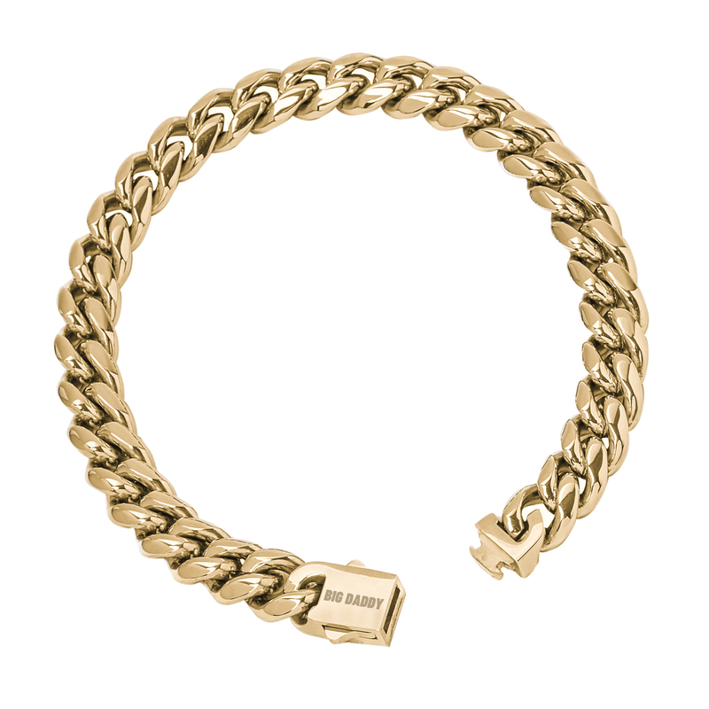 Big Daddy 8MM Cuban Link 18K Gold Bracelet