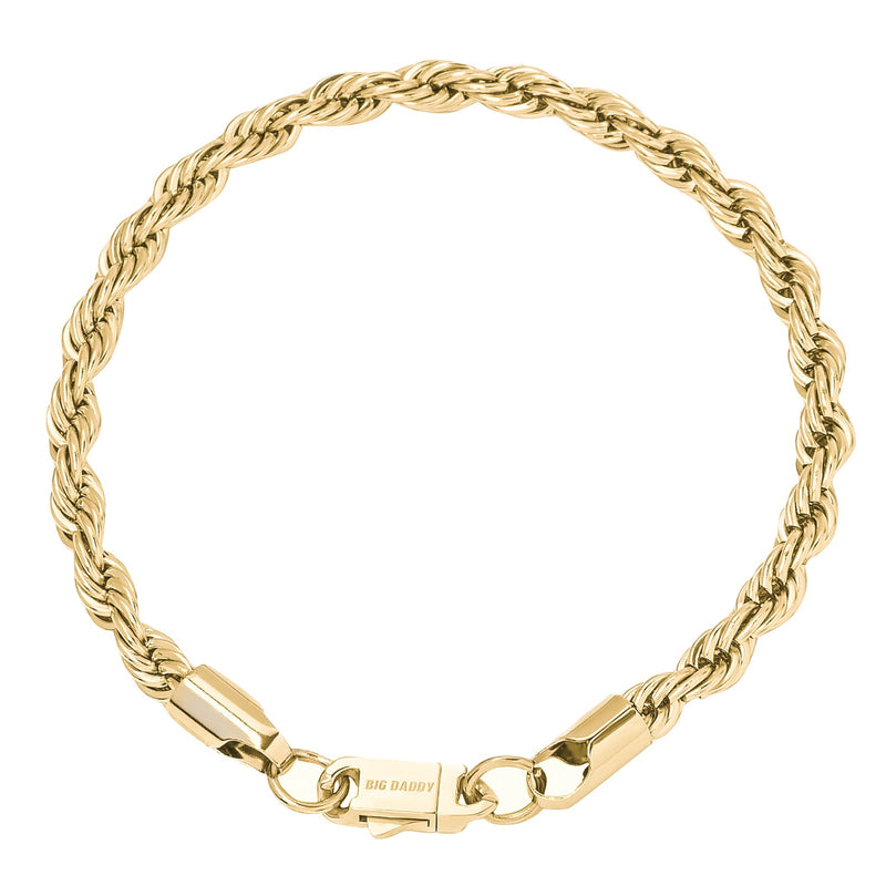 Big Daddy 6MM Gold Rope Bracelet