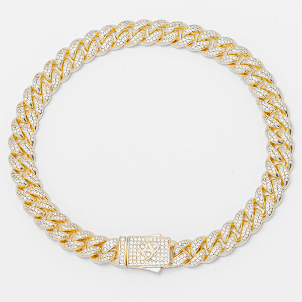 Big Daddy 8MM Cuban Link Gold Iced Out Bracelet