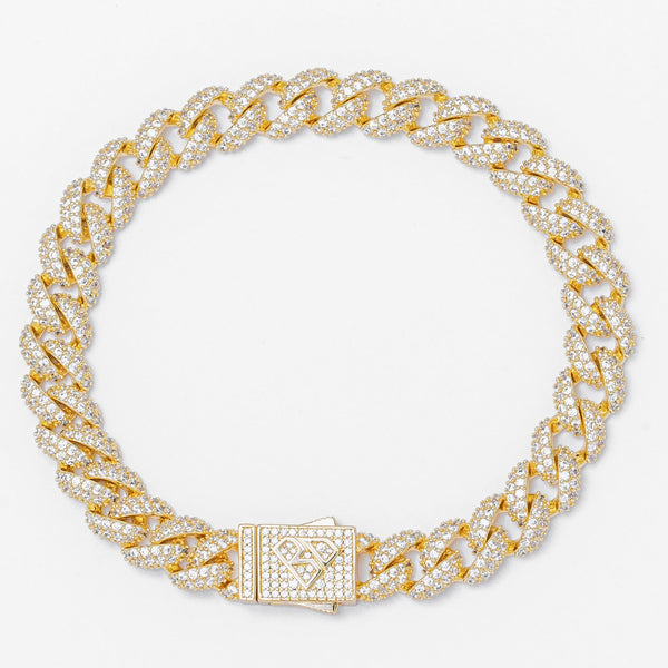 Big Daddy 9MM Diamond Curb Gold Bracelet