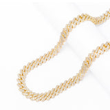 Big Daddy 12MM Gold & Baguette Diamond Prong Cuban Chain