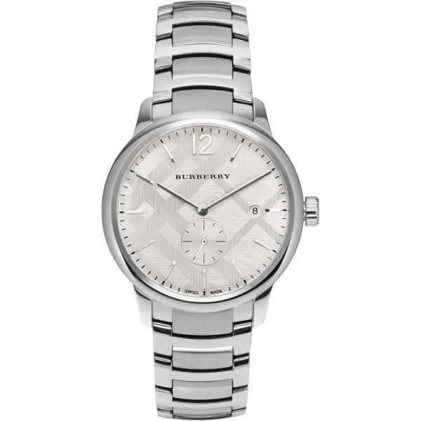 Burberry Men’s Swiss Made Quartz Stainless Steel Silver Dial Men's Watch  BU10004 - Big Daddy Jewelry