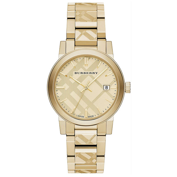 Burberry Men’s Swiss Made Stainless Steel Gold Dial Men's Watch  BU9038 - Big Daddy Jewelry