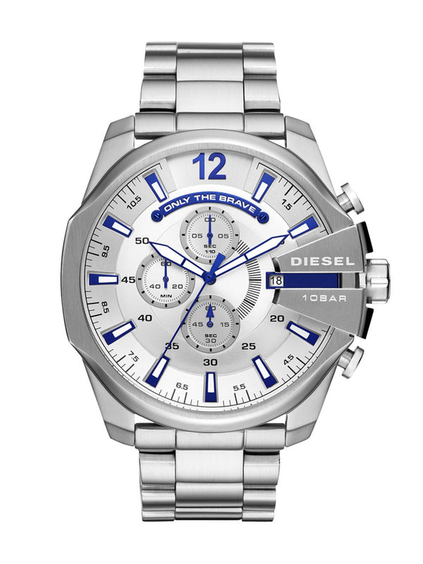 Diesel Mega Chief Chrono Silver Men's Watch  DZ4477 - Big Daddy Jewelry
