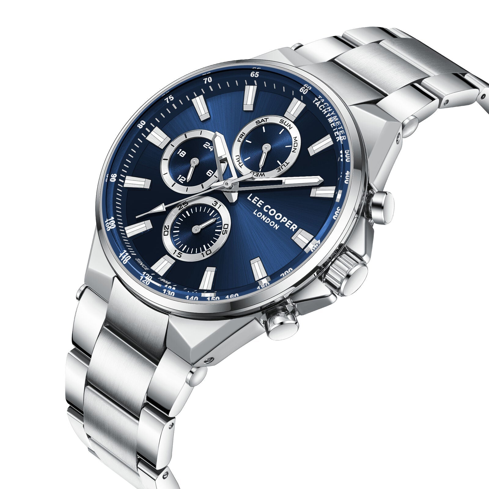 Lee Cooper Contemporary Multifunction Blue Dial Silver Watch - LC08219.390