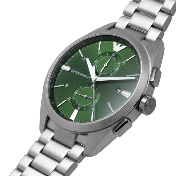 Emporio Armani Silver Chronograph Green Dial Men's Watch AR11480 - Big Daddy Jewelry #2