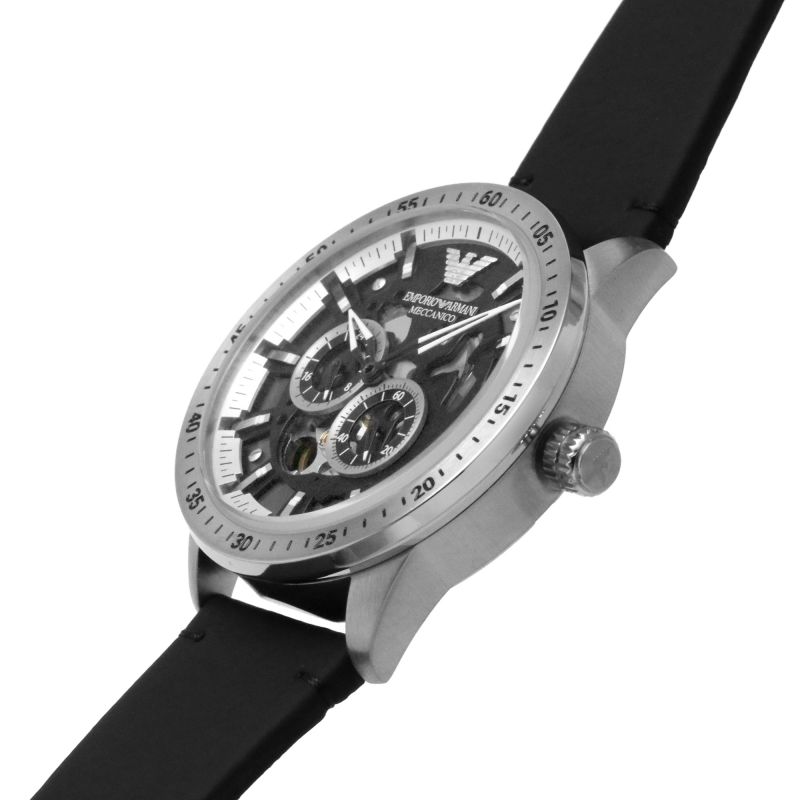 Emporio Armani Automatic Black Leather Men's Watch AR60051 - Big Daddy Jewelry #4