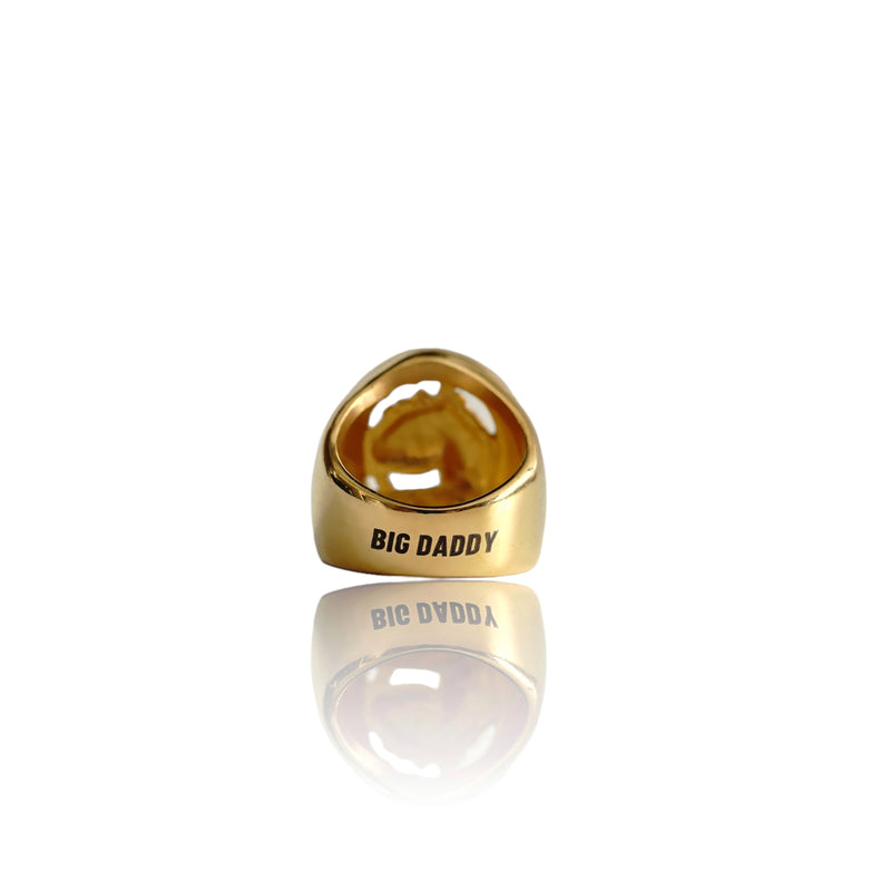 Big Daddy Iced Horseshoe Gold Ring