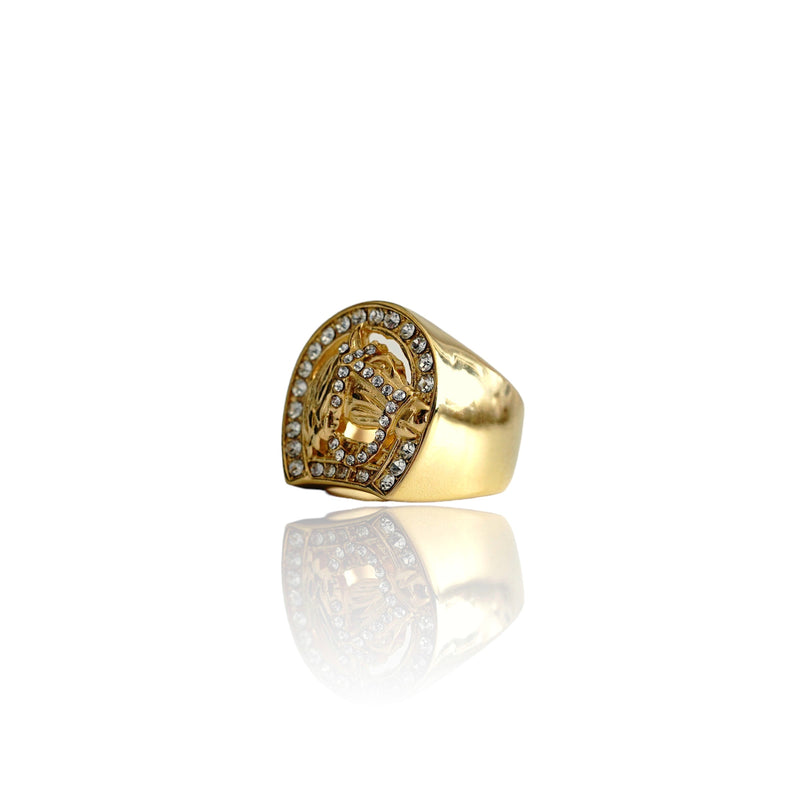 Big Daddy Iced Horseshoe Gold Ring