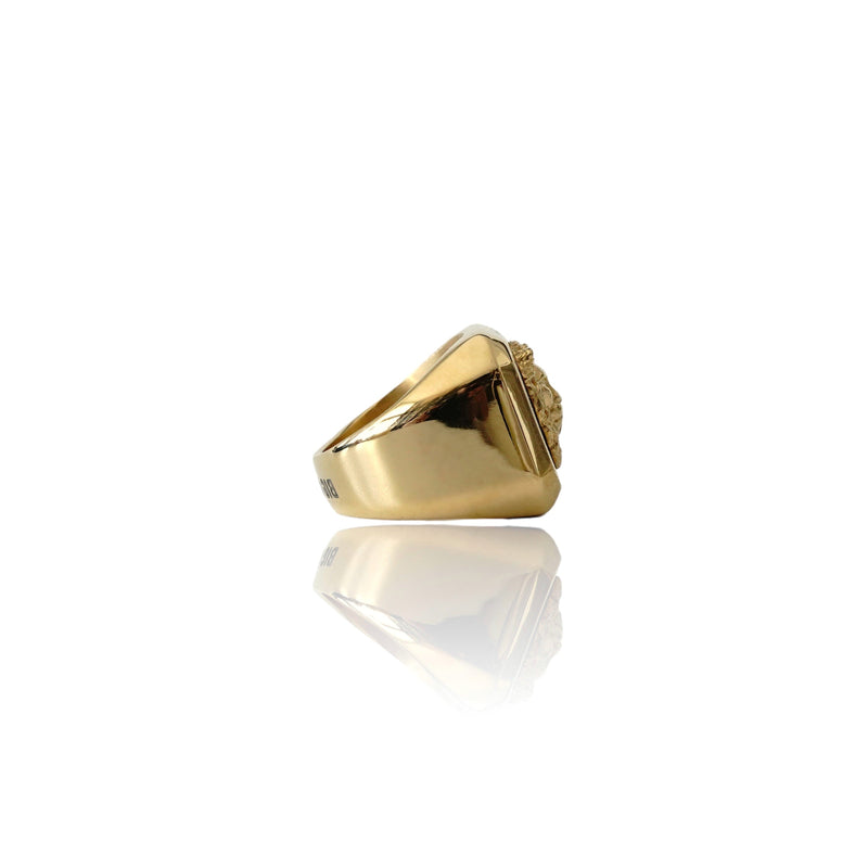 Big Daddy Lion Signet Square Gold Ring