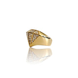 Big Daddy Bling Diamond Shape Gold Ring