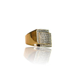 Big Daddy Iced Out Square Bling Gold Ring