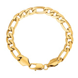 Big Daddy 9mm Steel Figaro Gold Bracelet