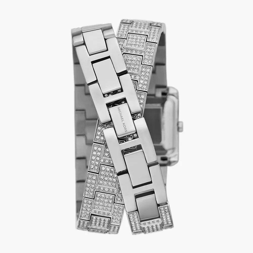 Michael Kors Petite Emery Pavé Silver-Tone Double Wrap Women's Watch - MK4836