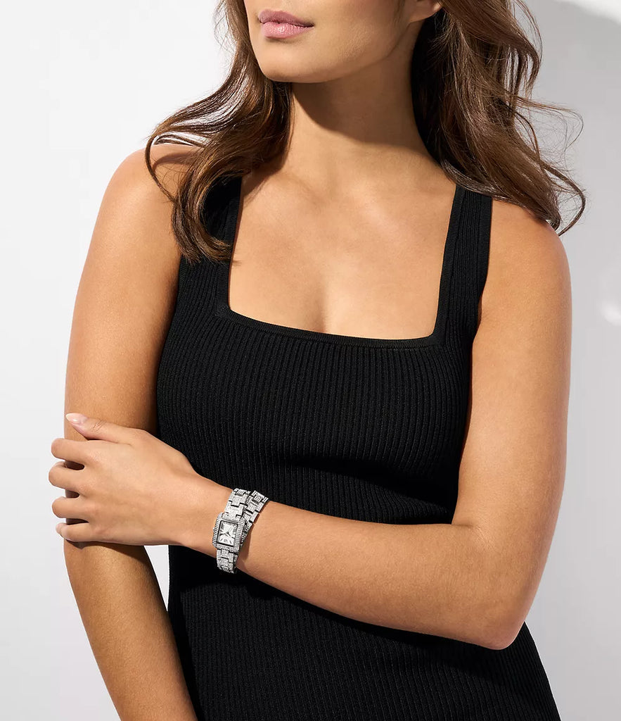 Michael Kors Petite Emery Pavé Silver-Tone Double Wrap Women's Watch - MK4836