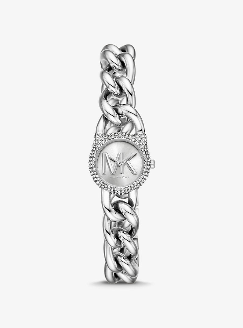 Michael Kors Petite Pavé Silver Chain Link Ladies Watch - MKO1068