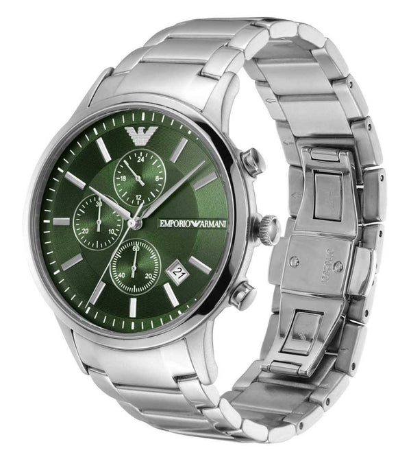 Emporio Armani Chronograph Stainless Steel Green Dial Men's Watch AR11507 - Big Daddy Jewelry #2