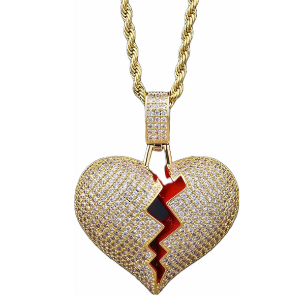 Big Daddy Diamond Broken Heart Gold Pendant