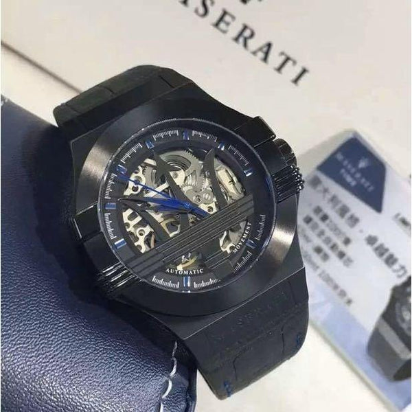 Maserati Potenza Black Dial Black Leather Men's Watch R8821108009 - Big Daddy Jewelry #2