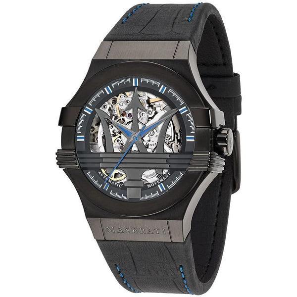 Maserati Potenza Black Dial Black Leather Men's Watch  R8821108009 - Big Daddy Jewelry