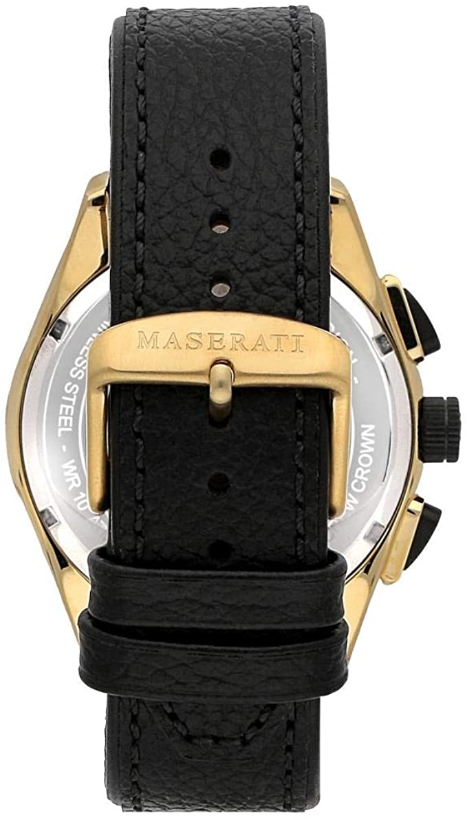 Maserati Black Leather Men's Watch R8871612033 - Big Daddy Jewelry #3