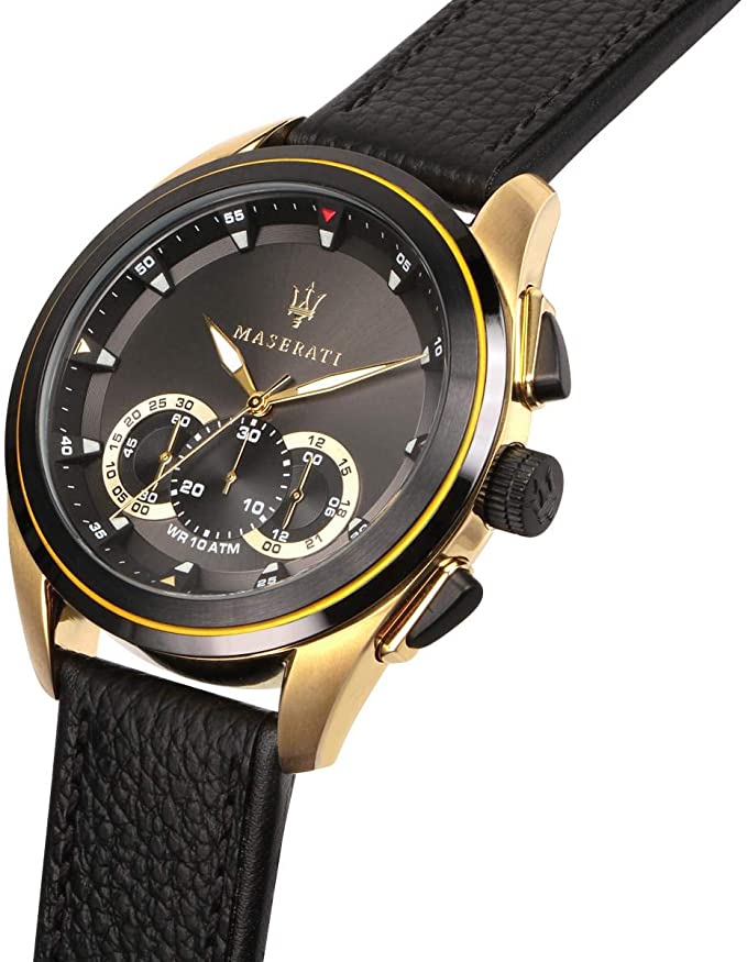 Maserati Black Leather Men's Watch R8871612033 - Big Daddy Jewelry #5