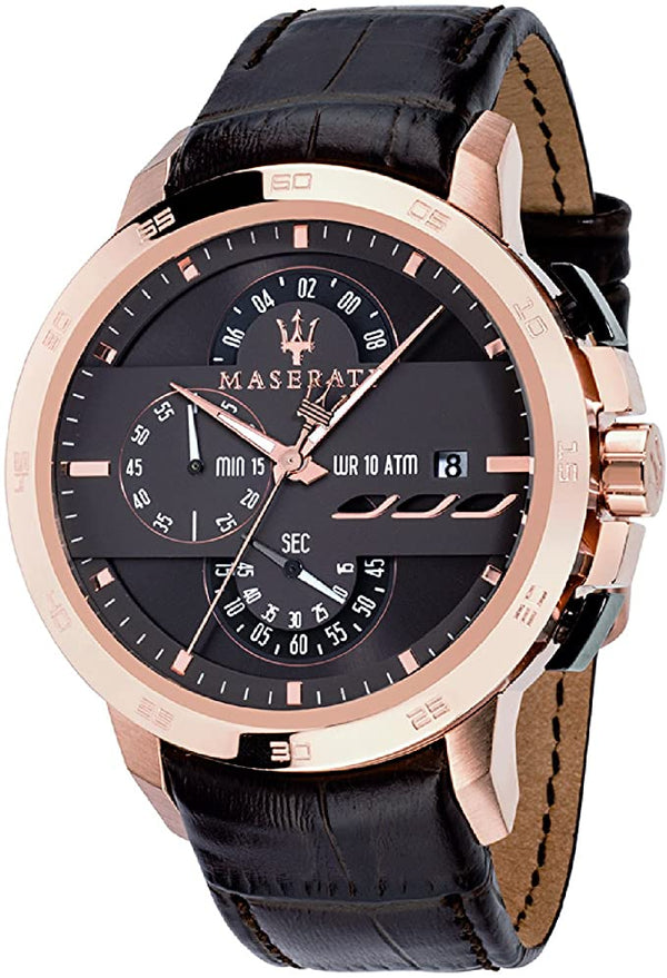Maserati Chronograph Brown Dial Leather Men's Watch  R8871619001 - Big Daddy Jewelry
