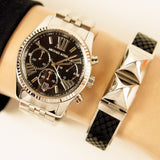 Michael Kors Chronograph Black Dial Silver Unisex Watch MK5708 - Big Daddy Jewelry #5