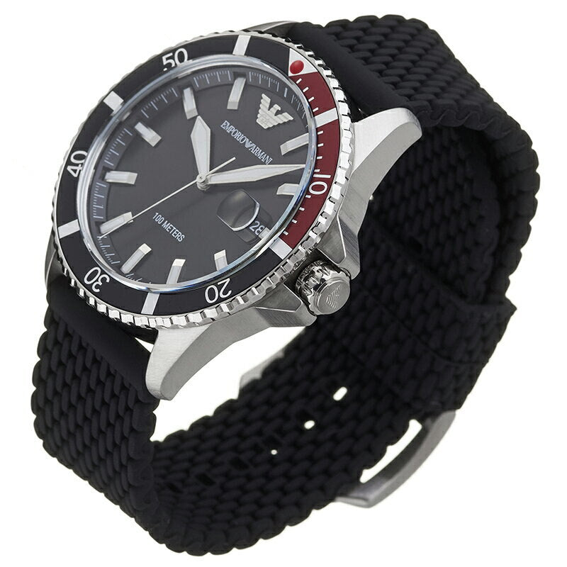 Emporio Armani Diver Black Dial Men's Watch AR11341 - Big Daddy Jewelry #3