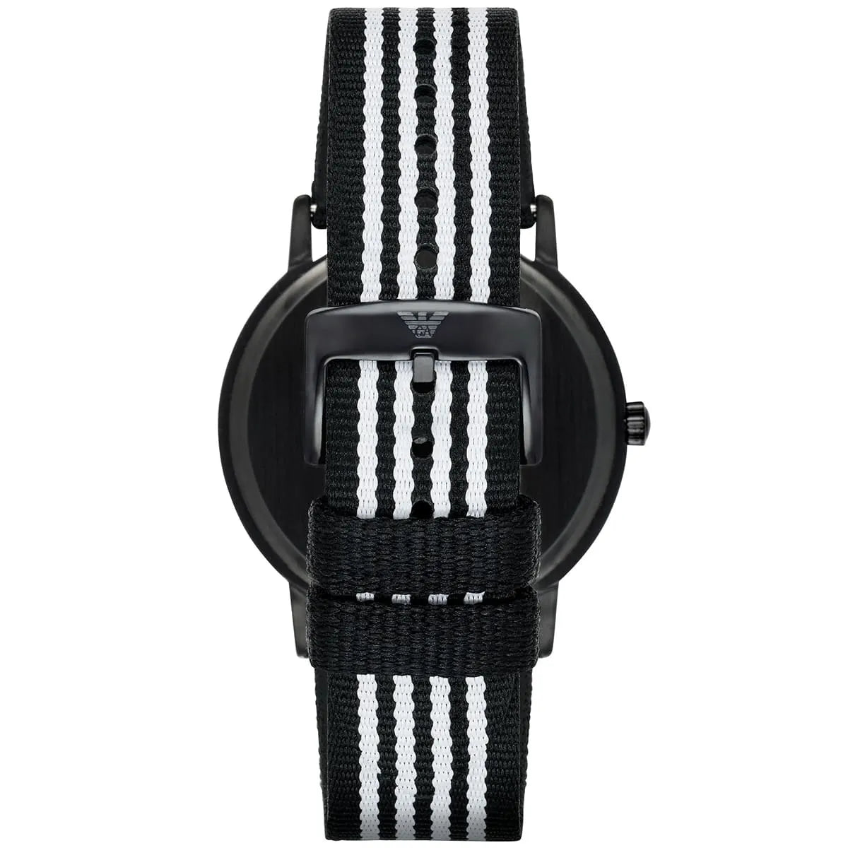Emporio Armani Kappa Black and White Striped Nylon Strap Men's Watch - AR80004