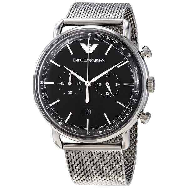 Armani Aviator Chronograph Quartz Black Dial Men's Watch #AR11104 - Big Daddy Jewelry
