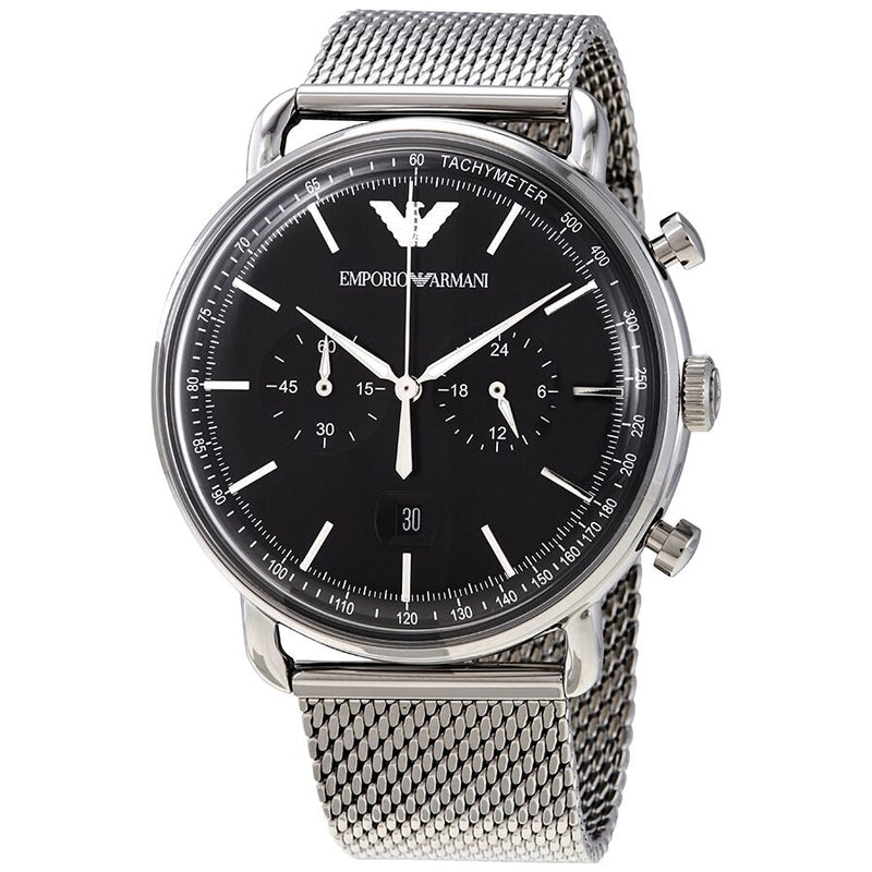 Armani Aviator Chronograph Quartz Black Dial Men's Watch #AR11104 - Big Daddy Jewelry