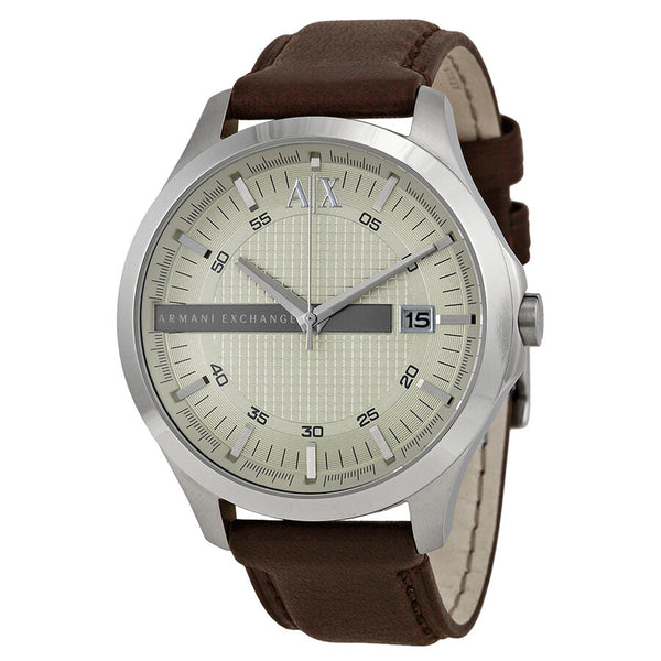 Armani AX Exchange Whitman Silver Dial Brown Leather Men's Watch AX2100 - Big Daddy Jewelry