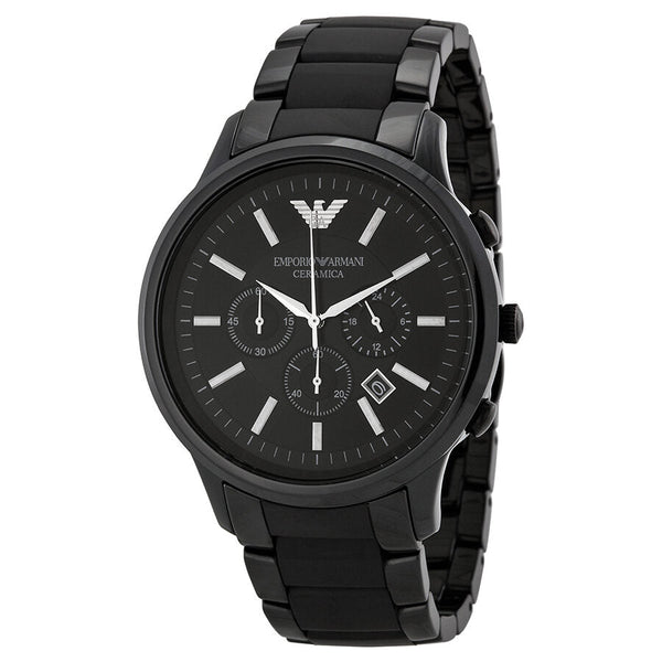 Emporio Armani Ceramica Chronograph Black Dial Men's Watch AR1451 - Big Daddy Jewelry