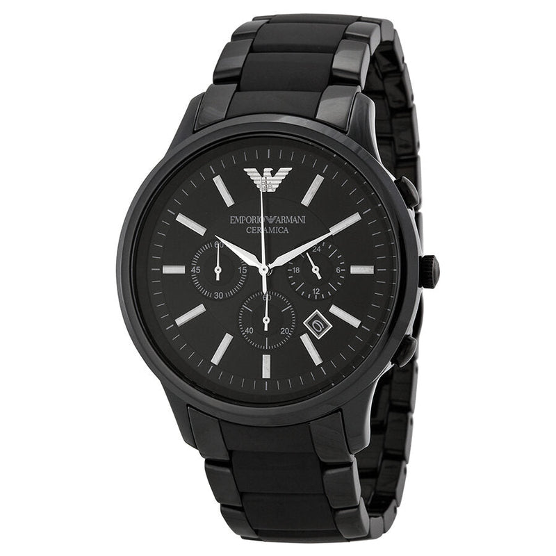 Emporio Armani Ceramica Chronograph Black Dial Men's Watch AR1451 - Big Daddy Jewelry