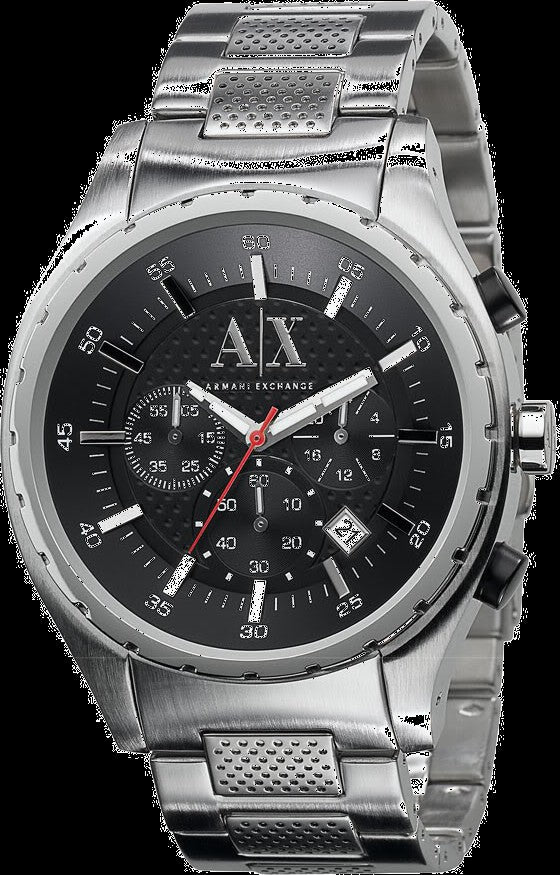 Armani Exchange Silver Chronograph Black Dial Men's Watch  AX1057 - Big Daddy Jewelry