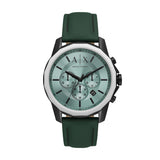 Armani Exchange Banks Chronograph Green Leather Strap Men's Watch  AX1725 - Big Daddy Jewelry