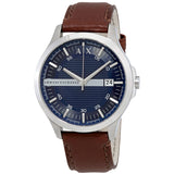Armani Exchange Navy Dial Brown Leather Men's Watch #AX2133 - Big Daddy Jewelry