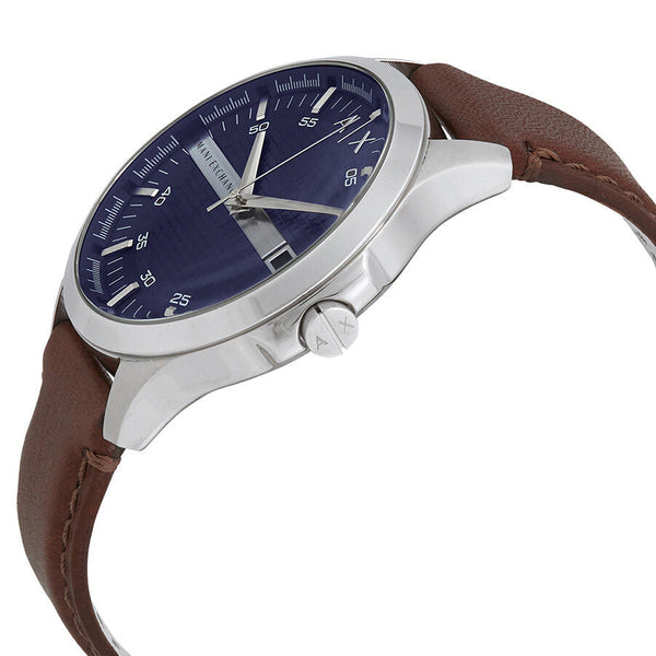 Armani Exchange Navy Dial Brown Leather Men's Watch #AX2133 - Big Daddy Jewelry #2