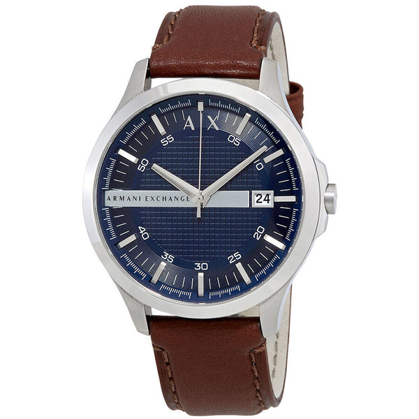 Armani Exchange Navy Dial Brown Leather Men's Watch #AX2133 - Big Daddy Jewelry