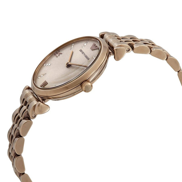 Emporio Armani Gianni T-Bar Crystal Rose Dial Ladies Watch AR11059 - Big Daddy Jewelry #2