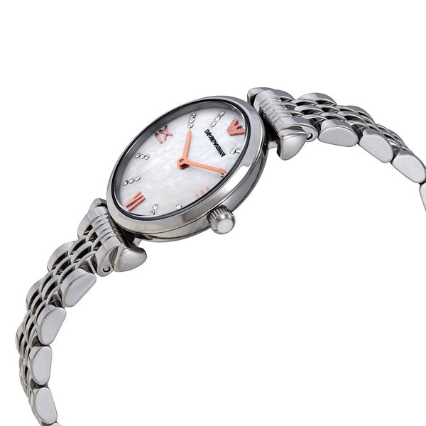 Emporio Armani Gianni T-Bar Quartz Crystal White Mother of Pearl Dial Ladies Watch #AR11204 - Big Daddy Jewelry #2