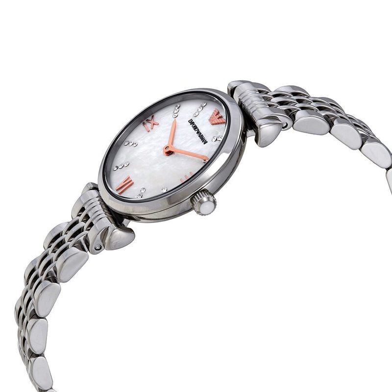 Emporio Armani Gianni T-Bar Quartz Crystal White Mother of Pearl Dial Ladies Watch #AR11204 - Big Daddy Jewelry #2