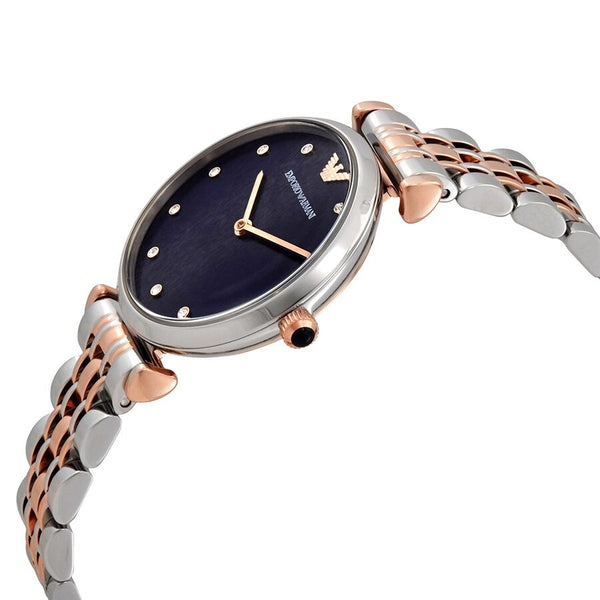 Emporio Armani Quartz Crystal Blue Dial Ladies Watch #AR11092 - Big Daddy Jewelry #2