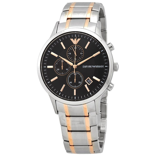 Emporio Armani Renato Chronograph Quartz Black Dial Men's Watch #AR11165 - Big Daddy Jewelry