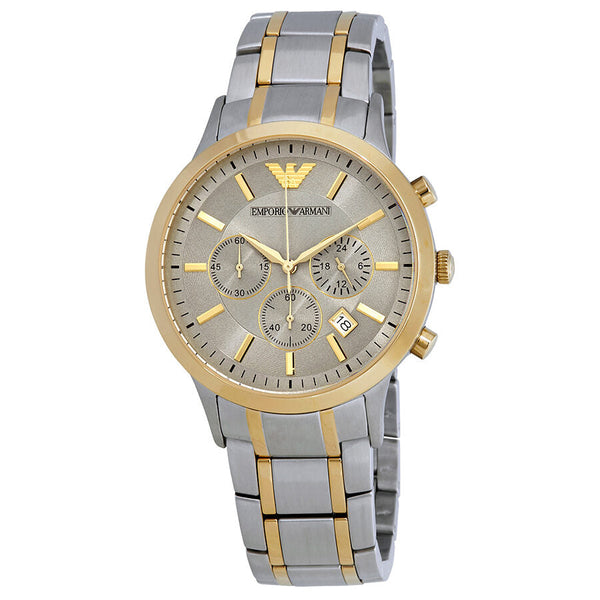 Emporio Armani Renato Chronograph Silver Dial Men's Watch #AR11076 - Big Daddy Jewelry
