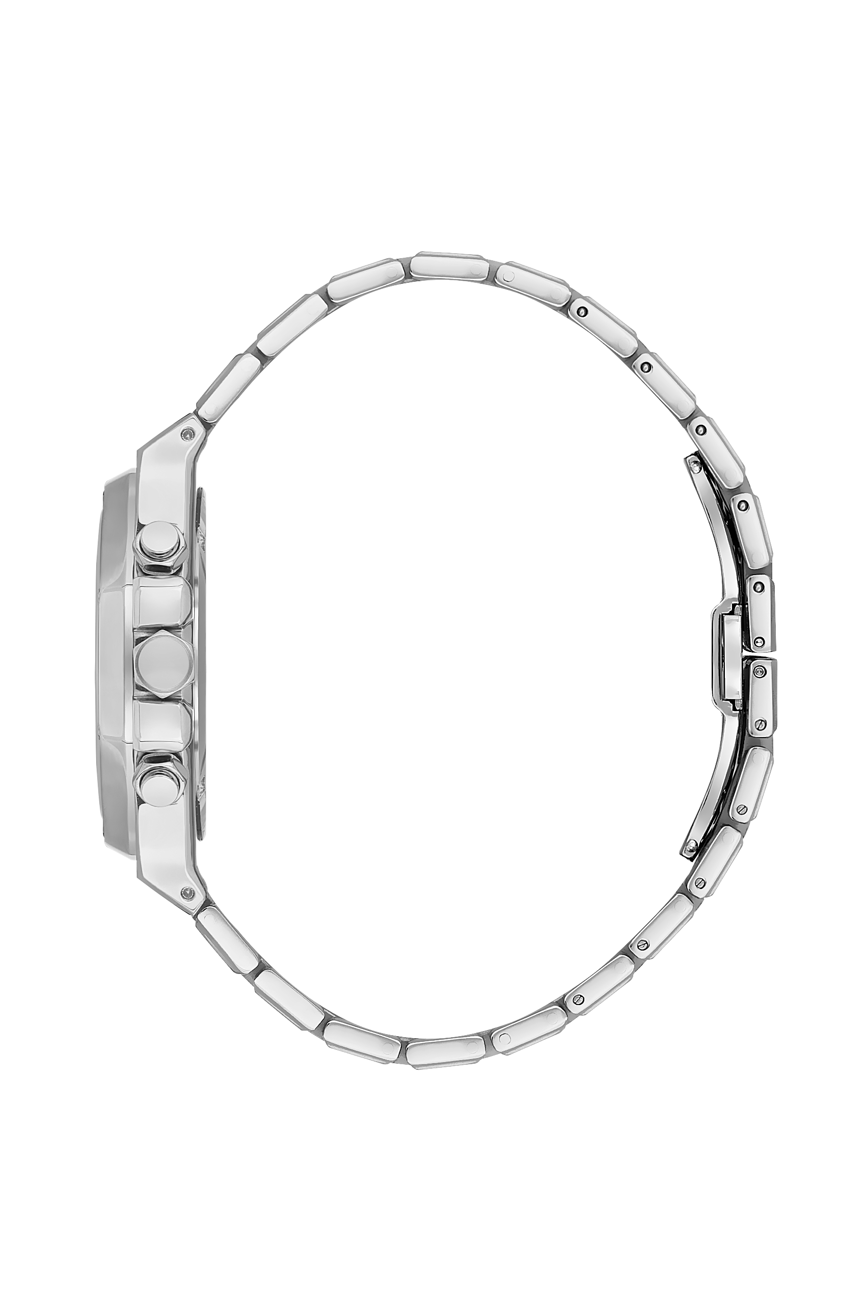 Silver stainless steel bracelet side view