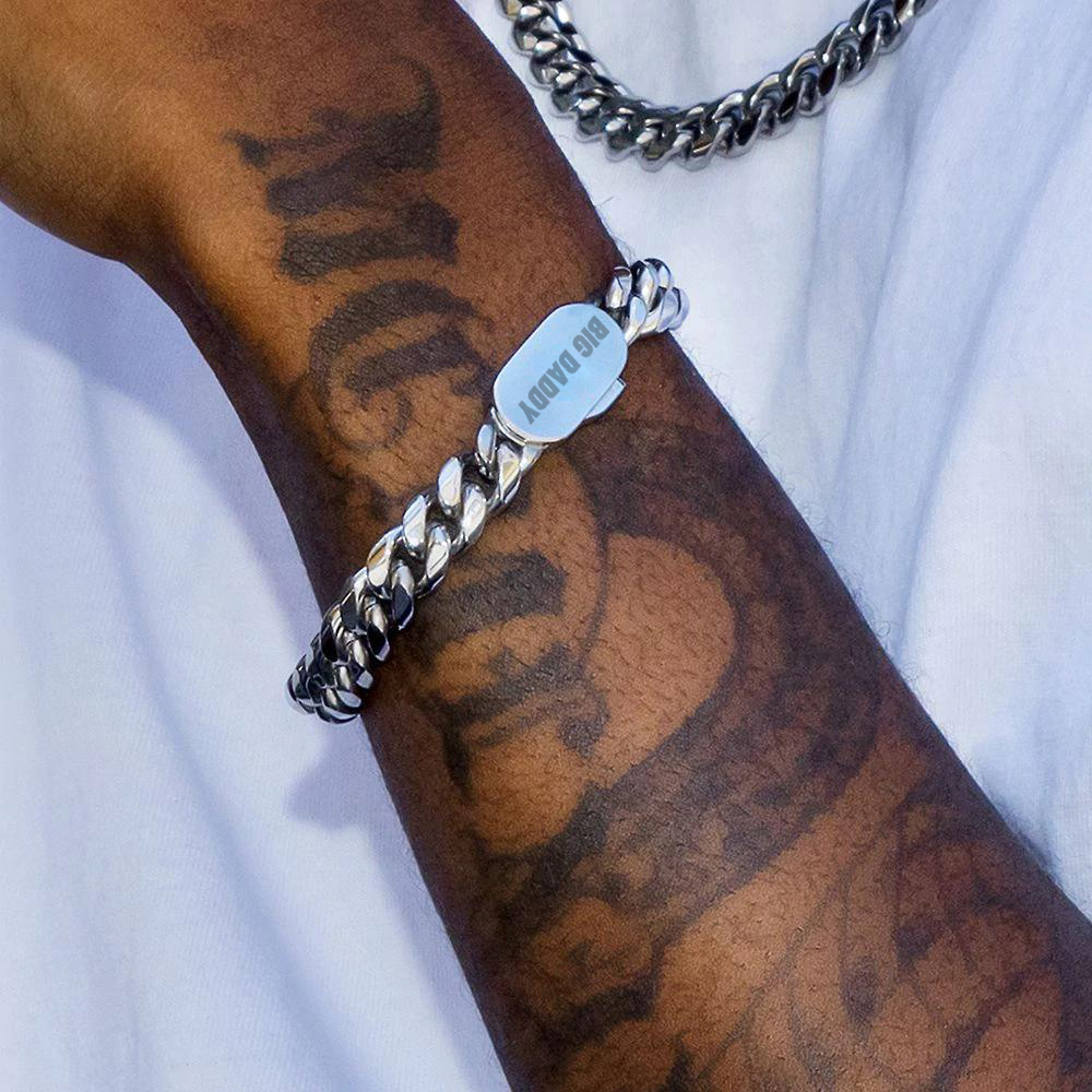 Big Daddy 10mm Silver Miami Cuban Link Bracelet - Bracelet