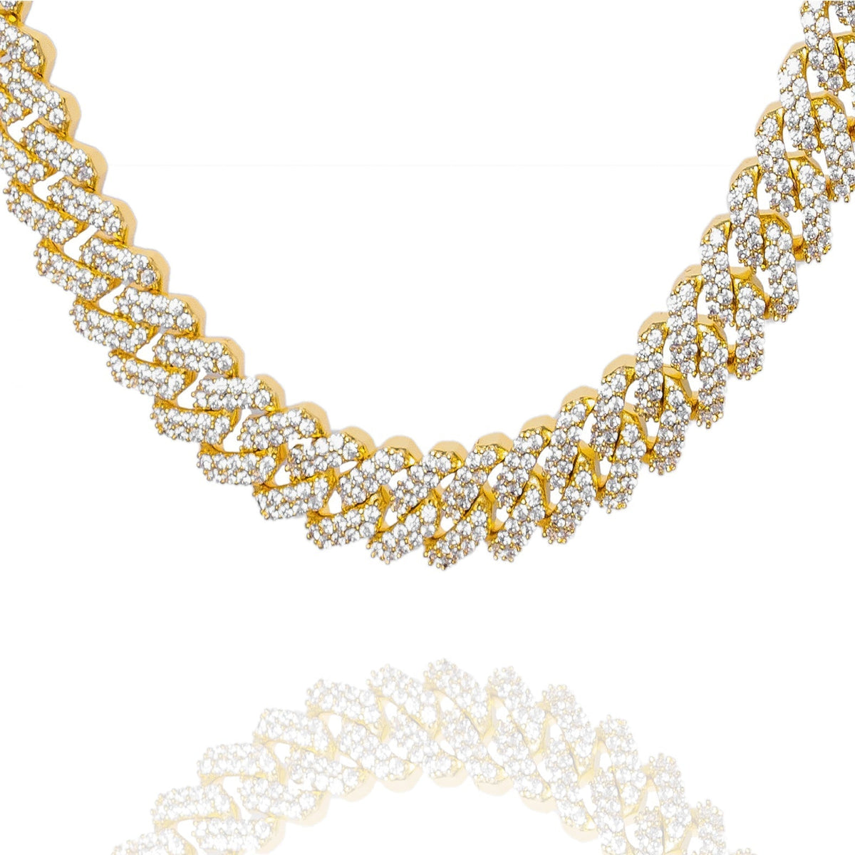 Big Daddy 12MM full iced out Cuban gold chain with cubic zirconia stones