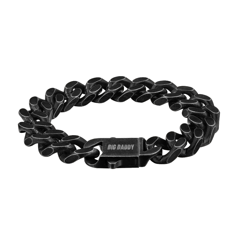 Big Daddy 14mm Cuban Curb All Black Chain Bracelet - Bracelet
